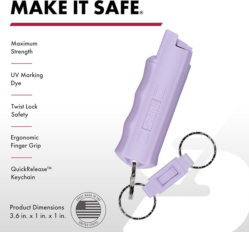 sabre Personal Safety Kit with Pepper Spray and 2-in-1 Personal Alarm with LED Light, 0.54 fl oz, 25 Bursts,130dB Alarm, Audible Up to 1,250 Feet - Image 2